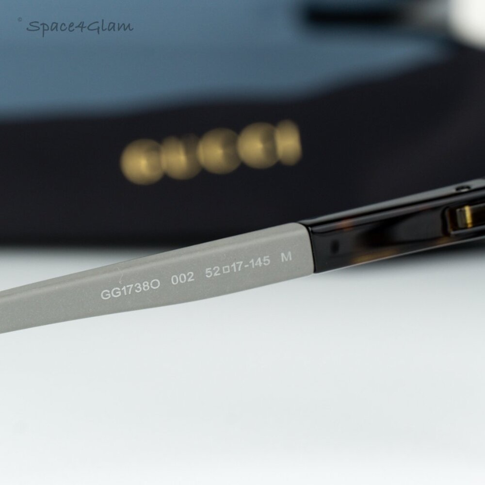 BRAND NEW Gucci GG1738O 002 Havana Grey Demo Unisex Square Eyeglasses GG 1738O - Picture 5 of 7